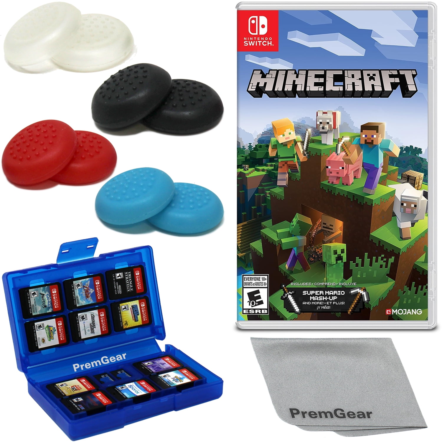Minecraft for Nintendo Switch, with PremGear 24 Slot Game Card Holder & Cleaning Cloth [video game]