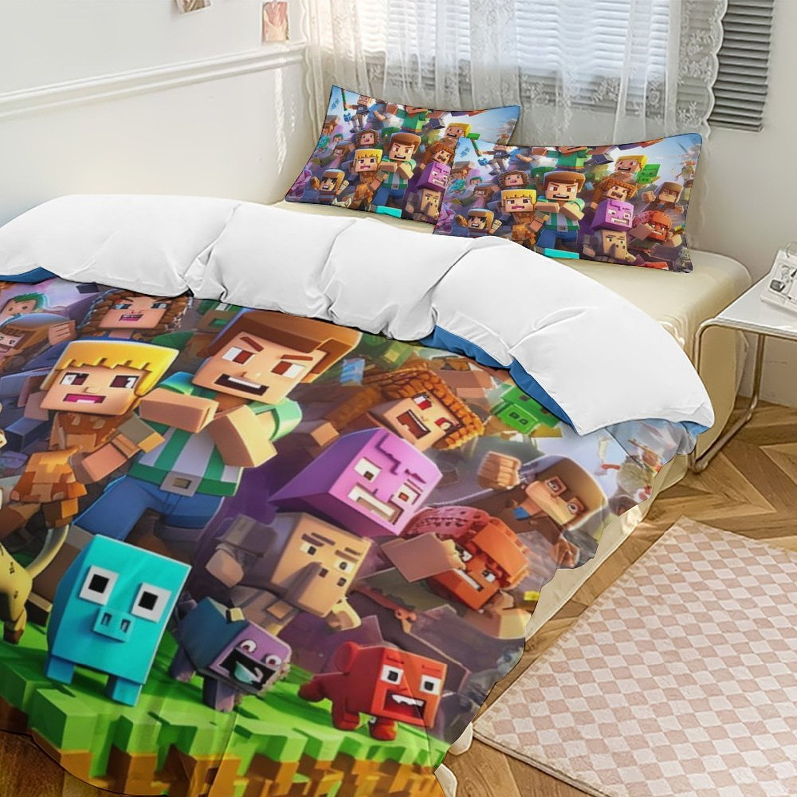 Minecraft Official Double Duvet Cover Set - Gamer Bedding With Pillowcases, 200x200cm