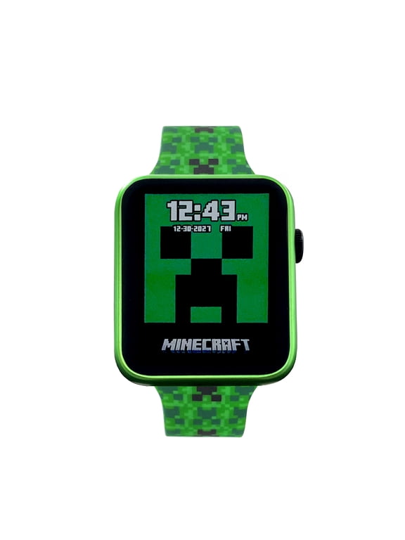 Minecraft iTime Adult Smart Watch with Fitness & Sleep Tracking, Heart Rate Monitor, Multi-Sport Modes, Custom Watch Faces, Android & iOS Compatible  Green