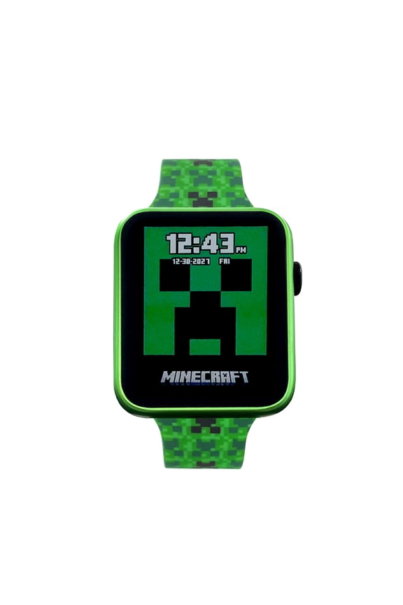 Minecraft iTime Adult Smart Watch with Fitness & Sleep Tracking, Heart Rate Monitor, Multi-Sport Modes, Custom Watch Faces, Android & iOS Compatible Green