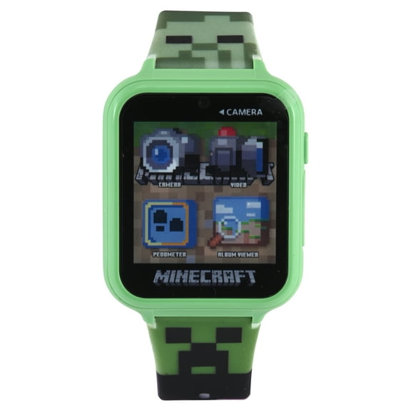Minecraft iTime Unisex Touchscreen Smart Watch with Silicone Strap and Green Case 42MM