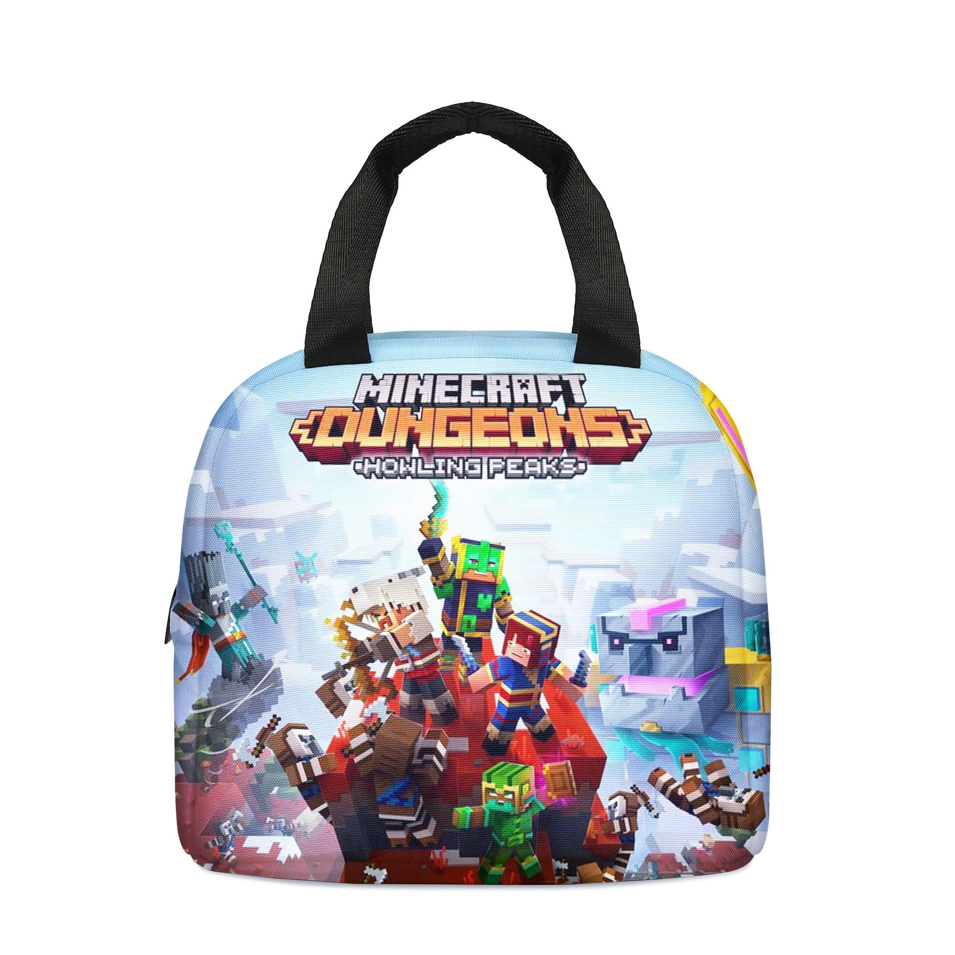 Minecraft Rucksack Item Minecraft lunch bag| Gamer Black Rucksack | Green Creeper Zombie ...