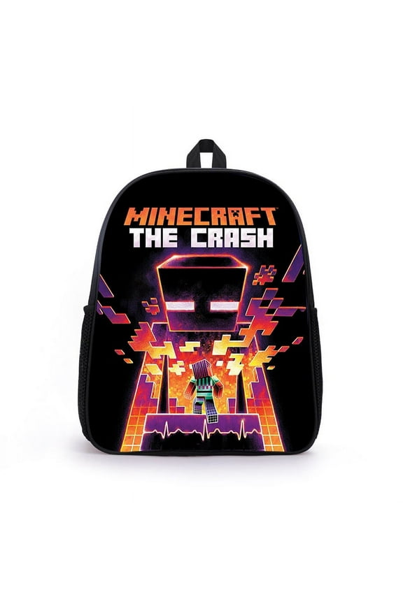 Minecraft printed backpack, waterproof, casual and lightweight, suitable for primary and secondary school students, 17-inch backpack