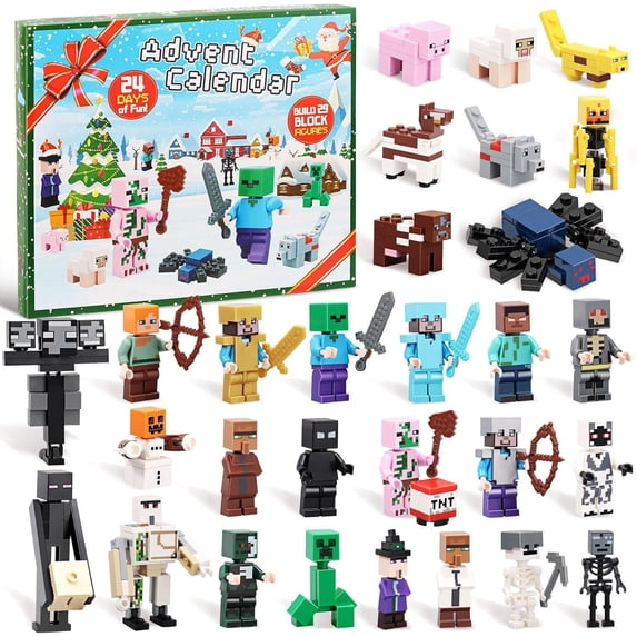 Minecraftt Building Block Figure Advent Calendar, 24 Days Christmas ...