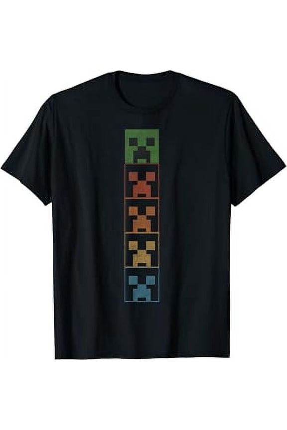 Minecrt Creeper Big Face Stack T-Shirt