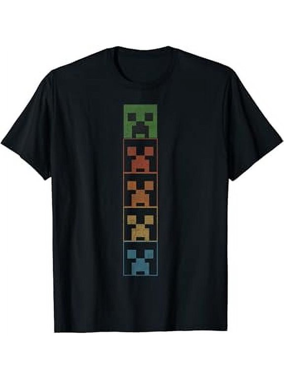 Minecrt Creeper Big Face Stack T-Shirt