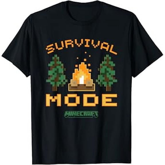 Minecrt Survival Mode Campfire In The Woods T-Shirt