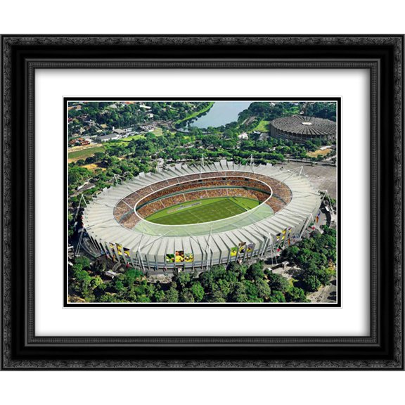 Mineirao Stadium 2x Matted 24x20 Black Ornate Framed Art Print from the Stadium Series