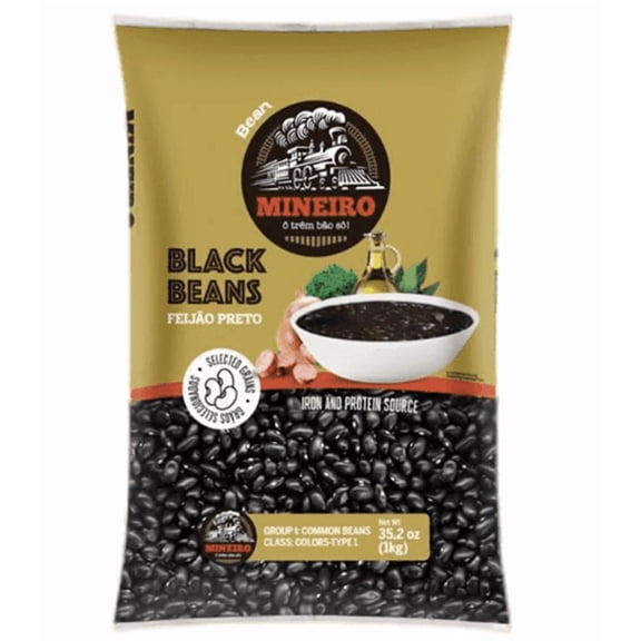 Mineiro Black Beans 2.2 lb Pack of 2 - Feijao Preto