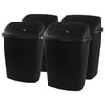 thumbnail image 1 of Minekkyes 15 Gallon Trash Can, Commercial Plastic Wastebasket, Black Garbage Can Container Bins for Bedroom/Bathroom/Office (Set of 4), 1 of 6