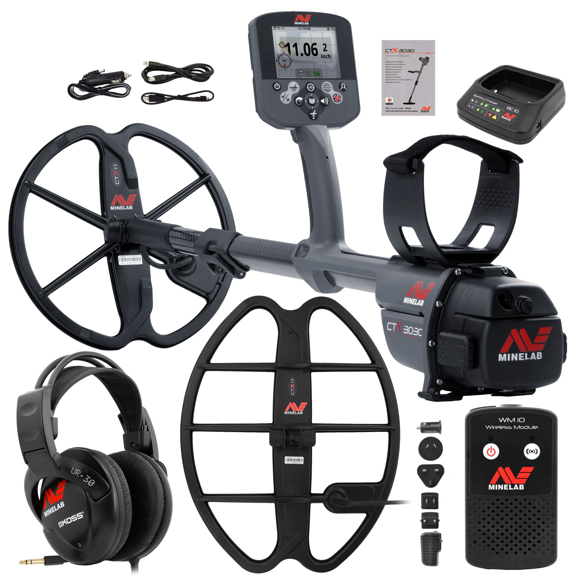Minelab CTX 3030 Waterproof Metal Detector with 17" DD Elliptical Smart Coil