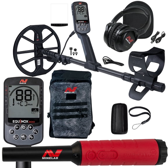 Minelab EQUINOX 900 Multi-IQ Waterproof Metal Detector Bundle with PRO-FIND 40 Pinpointer & Backpack