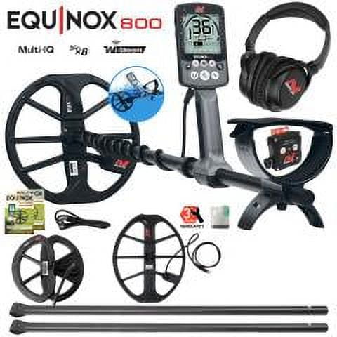 Minelab Equinox 800 Metal Detector with 6" Coil, 15" Coil and 24" Lower Shafts