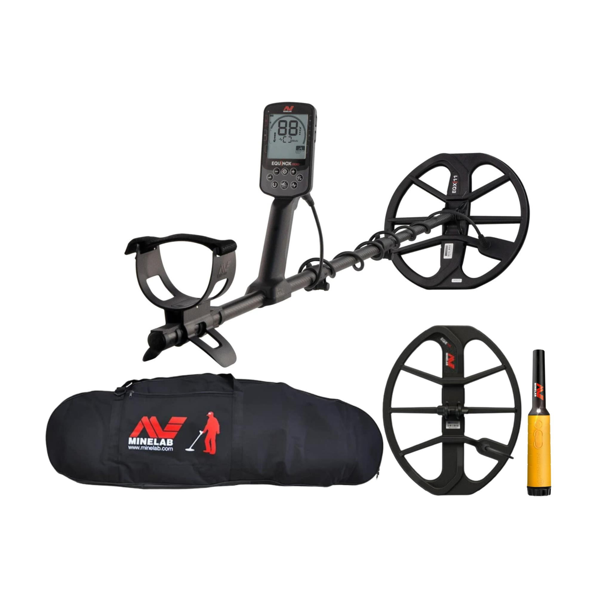 Minelab Equinox 900 Waterproof Metal Detector w/Case, Pinpointer and
