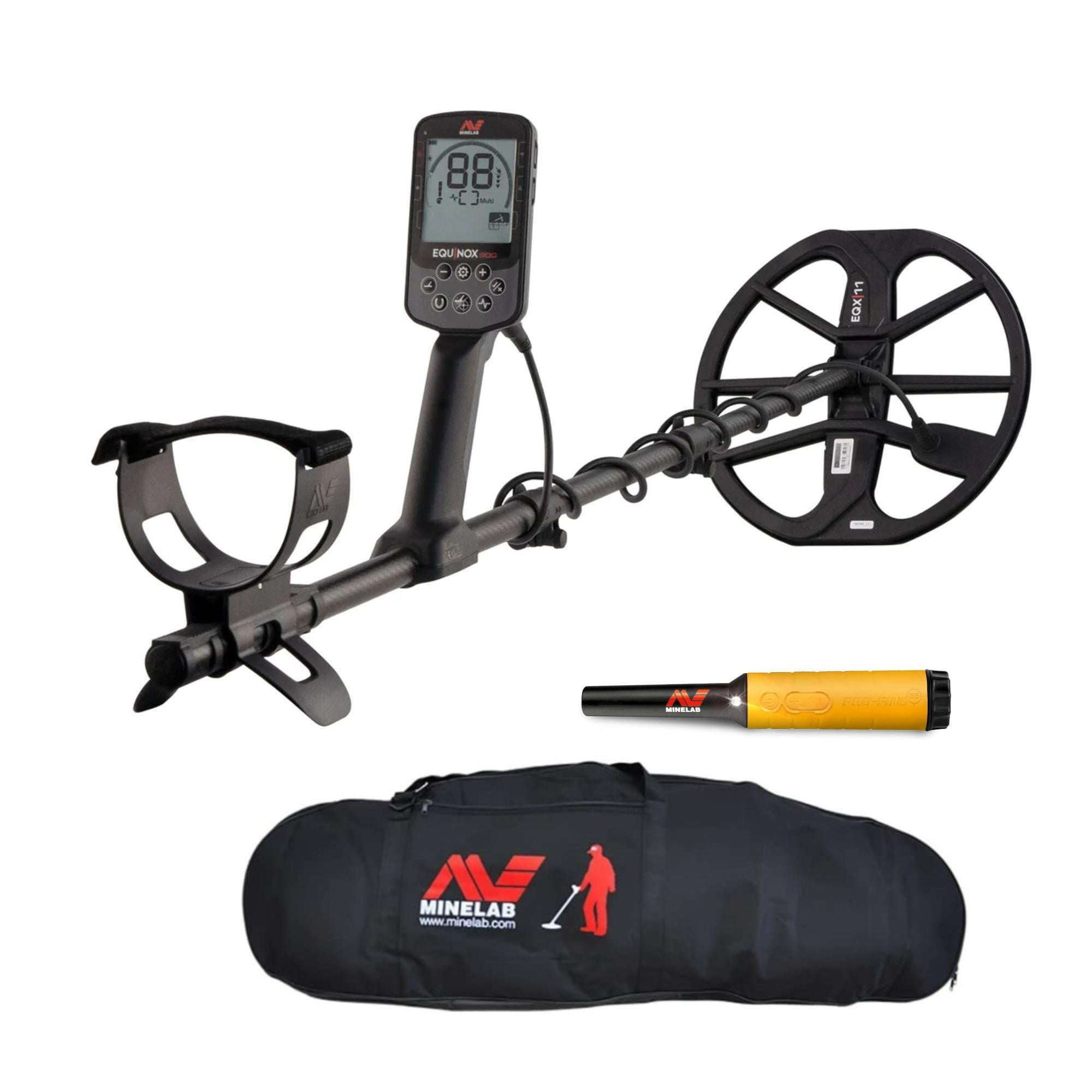 Minelab Equinox 900 Waterproof Metal Detector with Case and Pinpointer (Yellow)