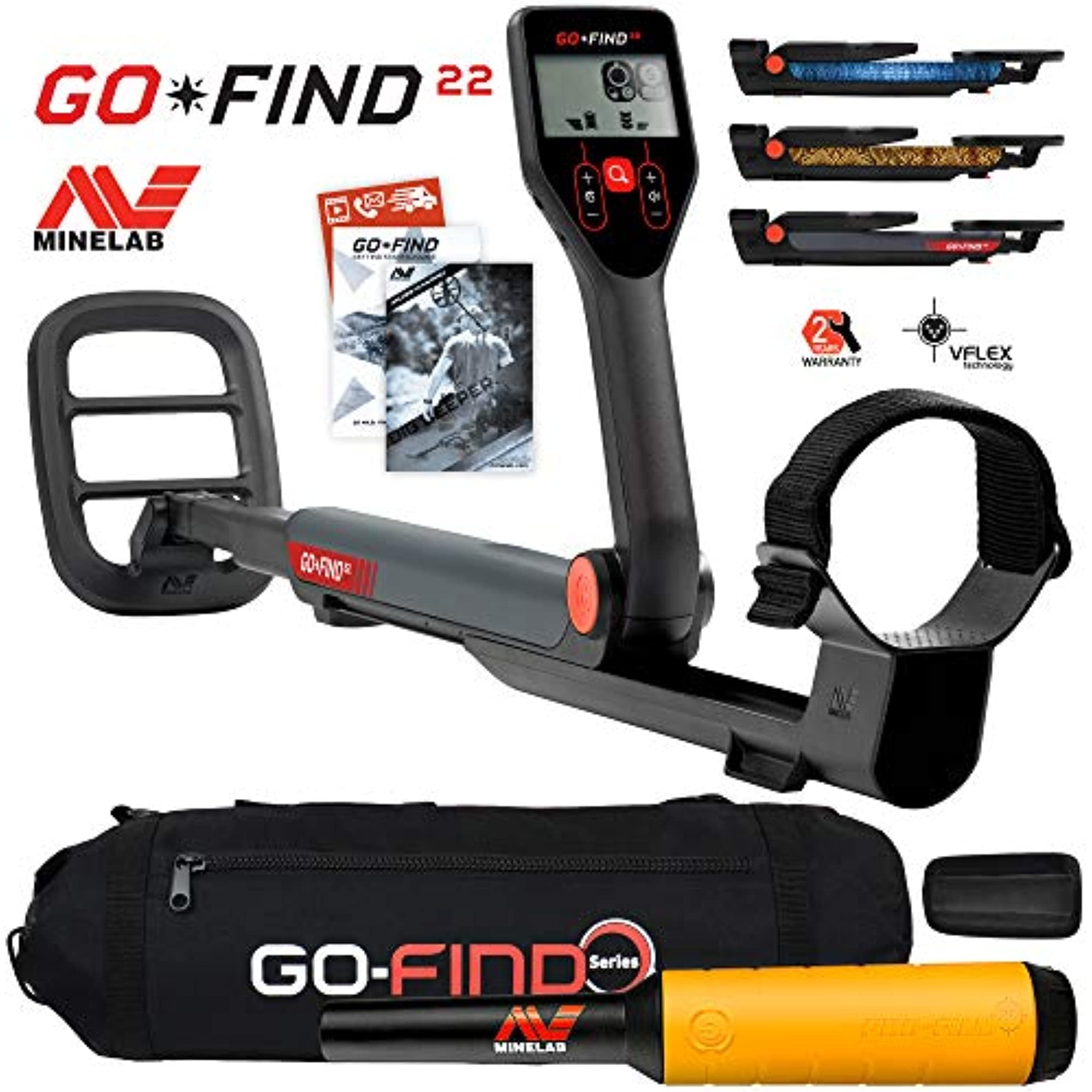 Minelab GO-FIND 22 Metal Detector with PRO-FIND 20 Pinpointer & Black Carry Bag