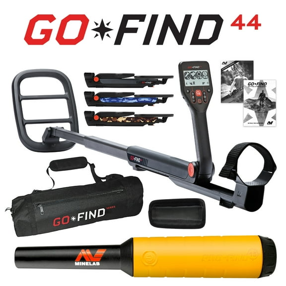 Minelab GO-FIND 44 Metal Detector with PRO-FIND 15 Pinpointer & Black Carry Bag