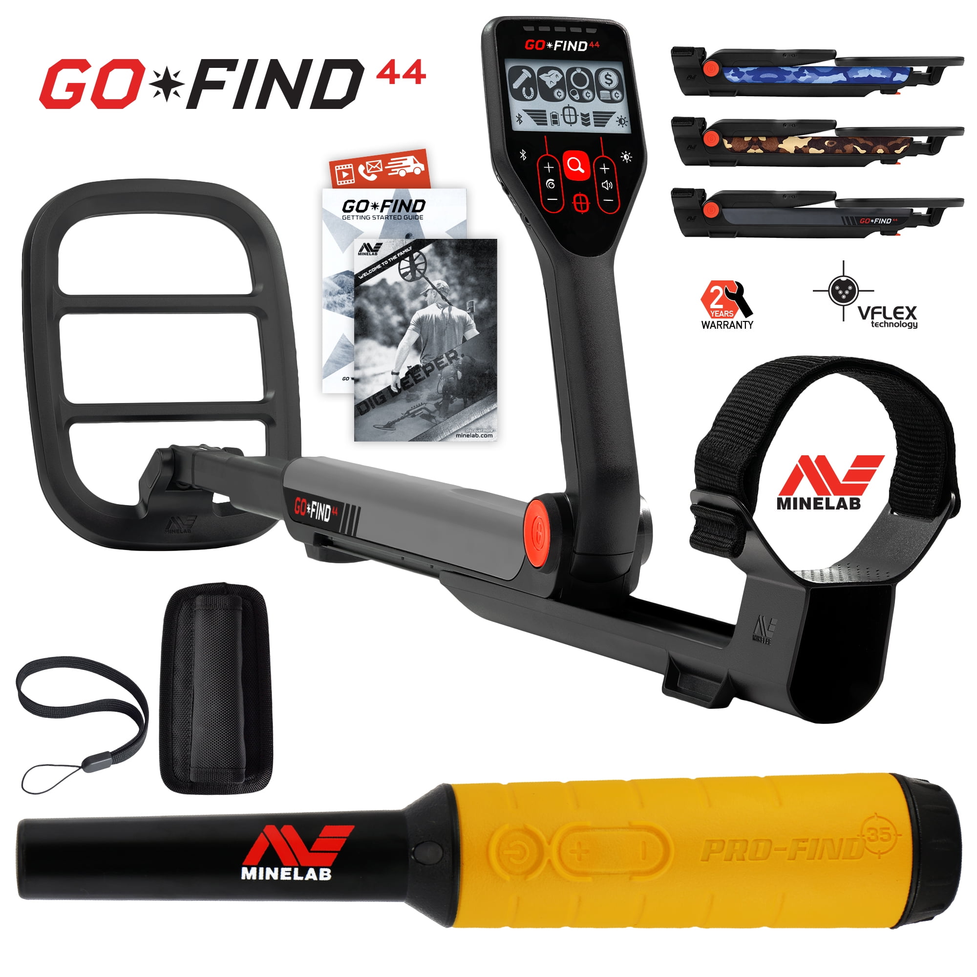 Minelab GO FIND 44 Metal Detector with PRO FIND 35 Pinpointer & Holster