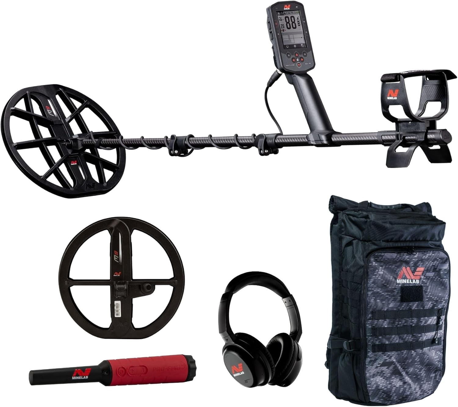 Minelab Manticore Bundle Metal Detector, PRO-FIND 40, M9 Coil, & Backpack