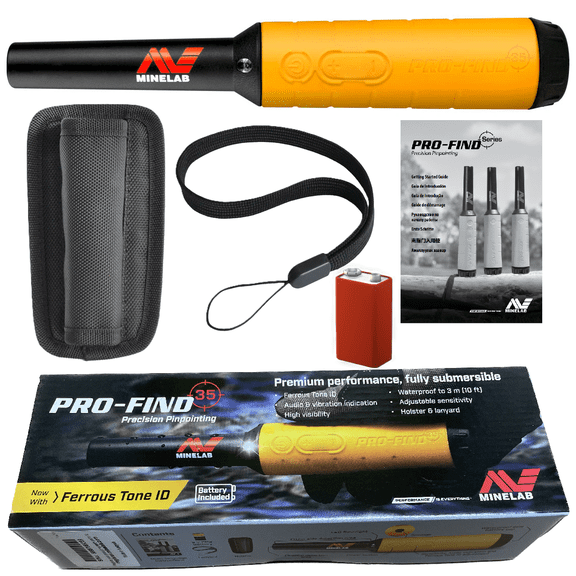 Minelab Pro Find 35 Waterproof Metal Detector Pinpointer with Holster + Lanyard