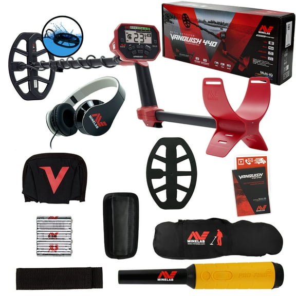 Minelab VANQUISH 440 Detector w/ 10" x 7" Waterproof DD Coil, Pro-Find 35, & Bag