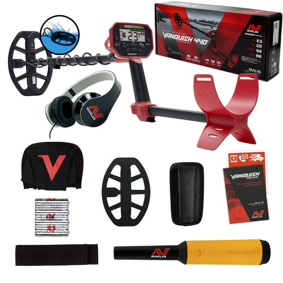 Minelab VANQUISH 440 Detector with V10 10" x 7" Waterproof DD Coil & Pro-Find 15