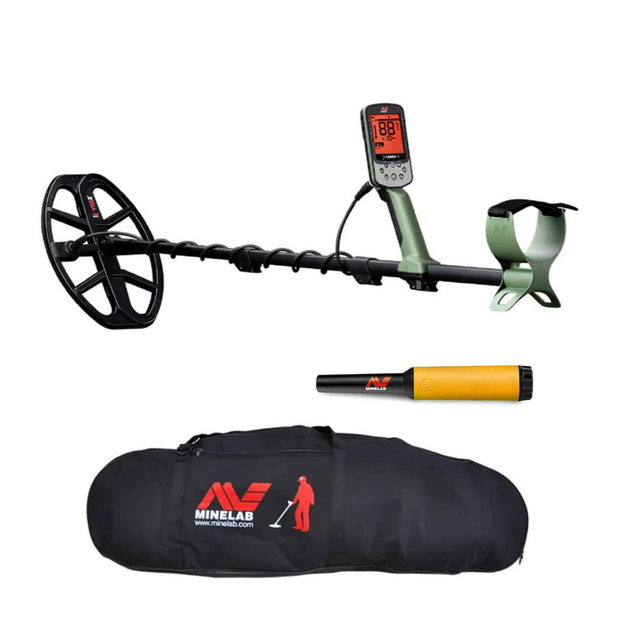 Minelab X-Terra Pro Waterproof Metal Detector with Case and Pinpointer ( Gold)