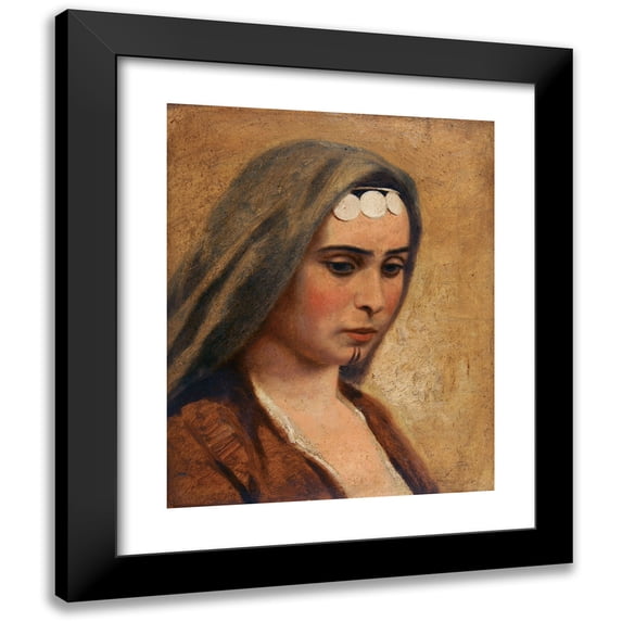 Miner Kilbourne Kellogg 12x14 Black Modern Framed Museum Art Print Titled - Head of an Arab Girl