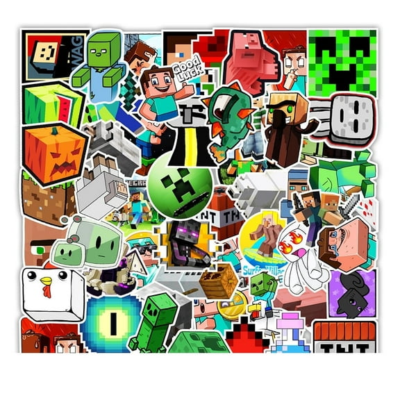 100 piece Miner crafter Stickers Decals Set for Kids Adults, Waterproof Pixel Miner Crafting Gaming Stickers for Kid Game Reward,Water Bottles, Laptop Decor,Video Game