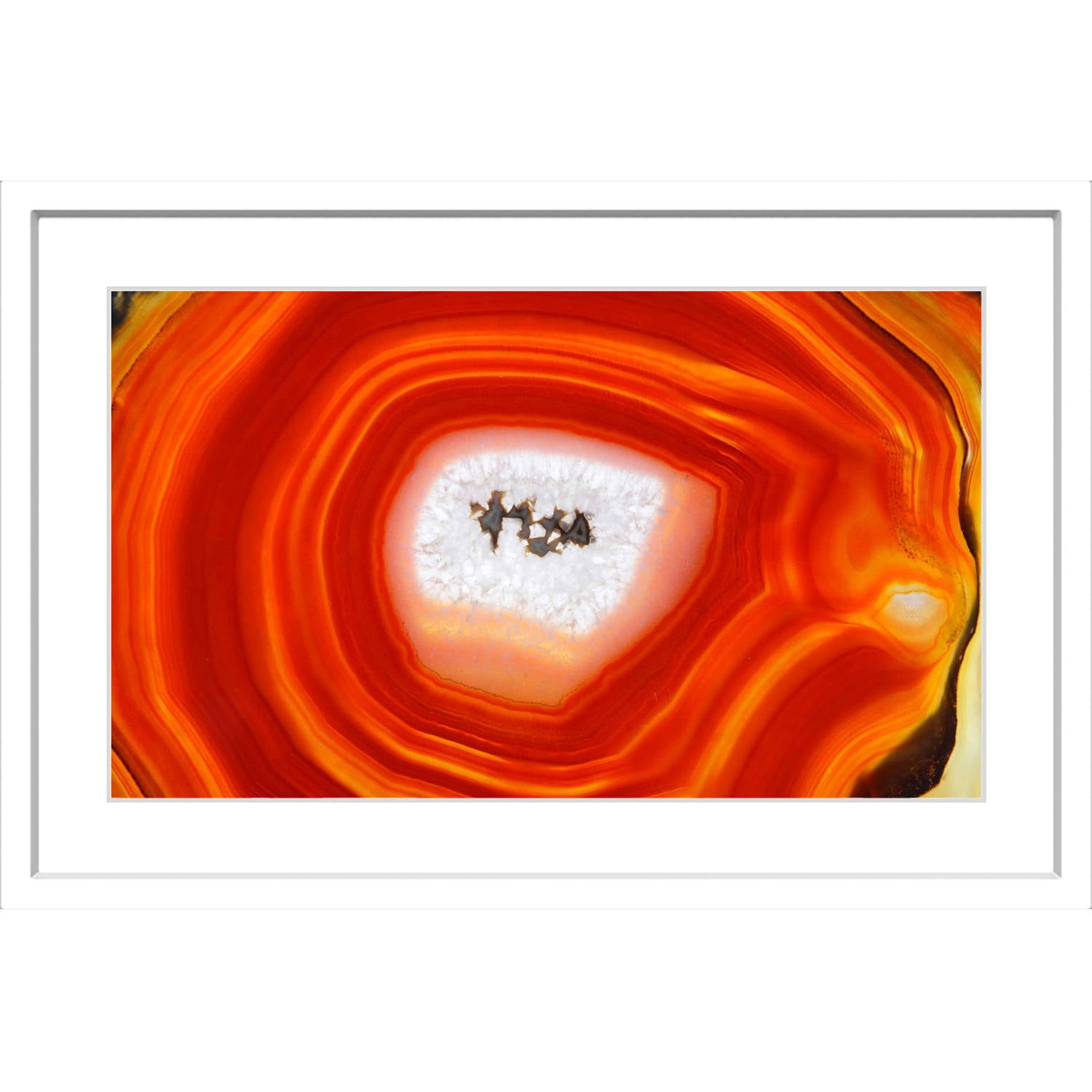Large Orange and White Abstract Canvas Print