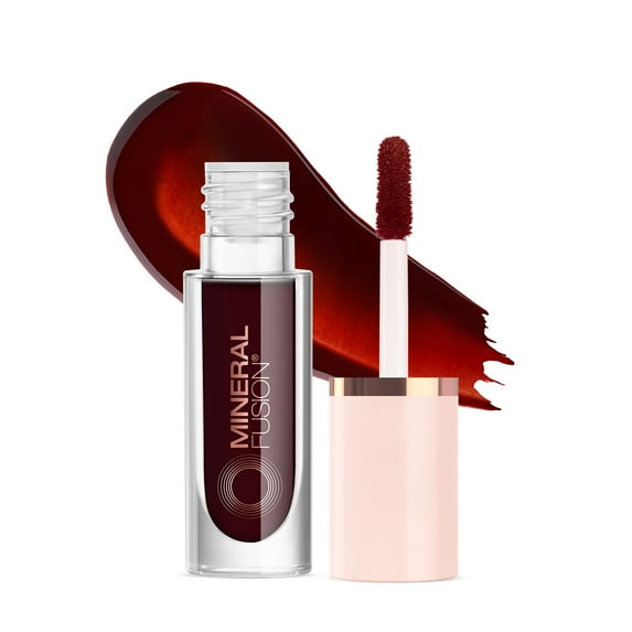 Mineral Fusion 2-in-1 Lip & Cheek Stain Merlot, 0.10 fl oz, Deep Red, long-lasting, matte color