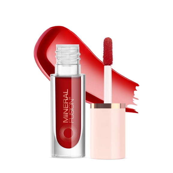 Mineral Fusion 2-in-1 Lip & Cheek Stain Syrah, 0.10 fl oz, Bright Red, long-lasting, matte color