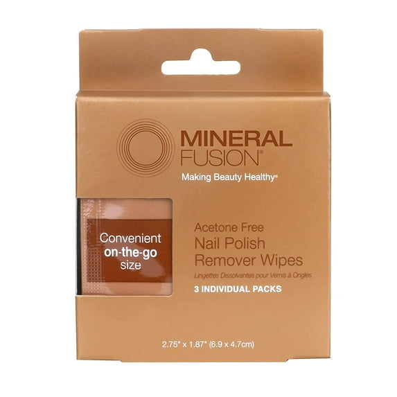 Mineral Fusion, Gel Nail Polish Remover, Wipes 3 Ct