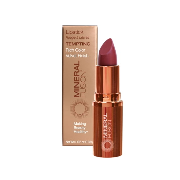 Mineral Fusion Lipstick Tempting, Deep Red, 0.13 oz, Smudge-Free, Long Lasting