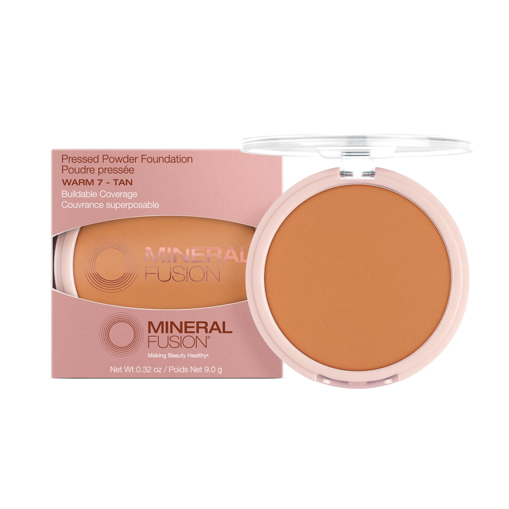 Mineral Fusion Pressed Powder Foundation Warm 7, Buildable Coverage ...