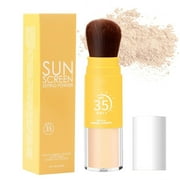 Mineral Hair Sunscreen Setting Powder, SPF 35, Matte Oil Control Mineral Brush on Sunscreen Powder for Face & Scalp, Natural Setting Face Powder,Lasting Lightweight Breathable（1 pc）
