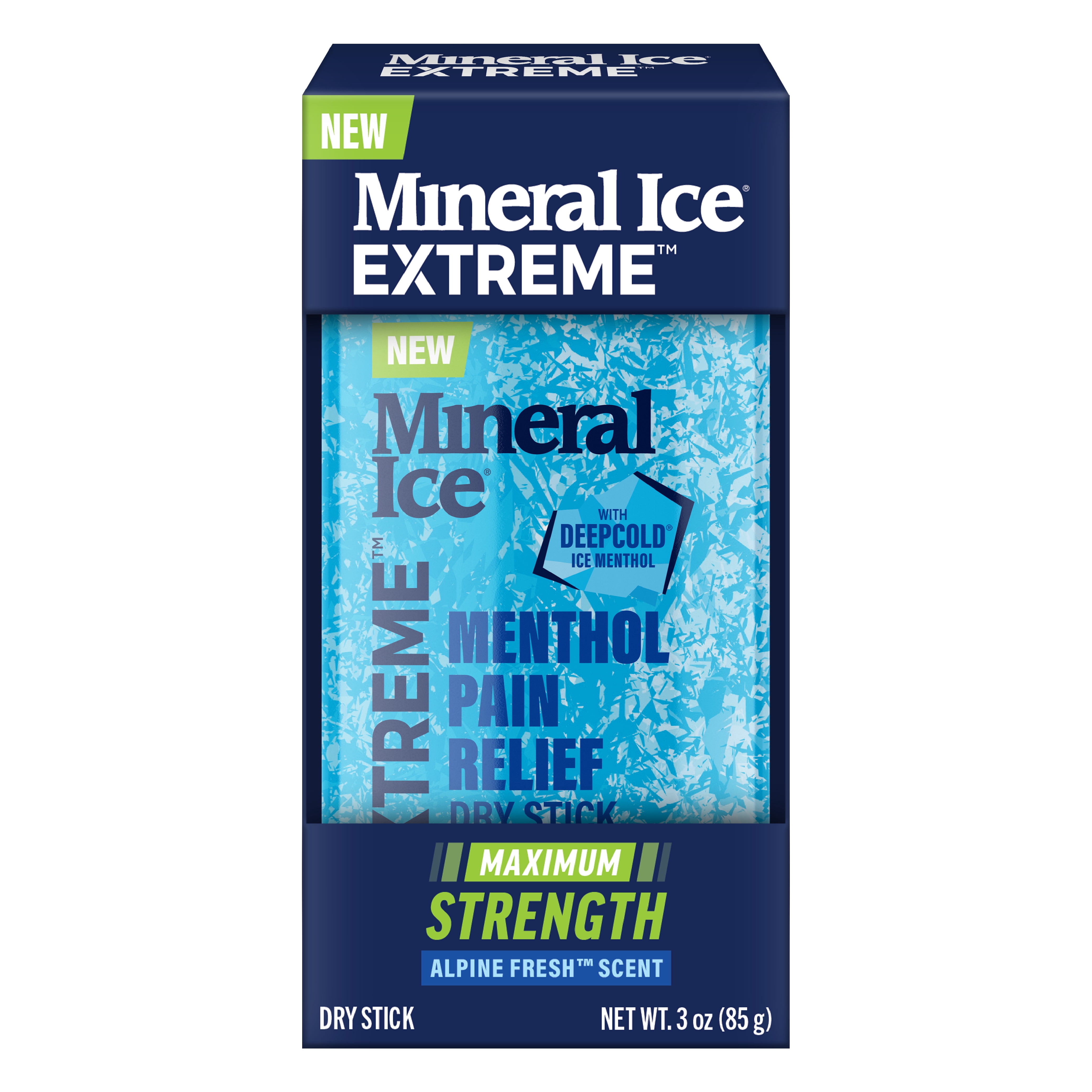 Mineral Ice® Extreme™ Maximum Strength Deepcold® Pain Relief Dry Stick with 16% Menthol, Alpine Fresh Scent