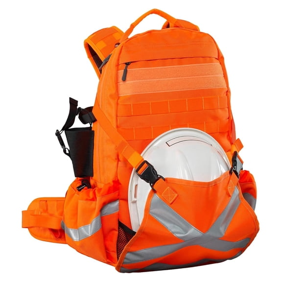 Mineral King Reflective Hi Vis Safety Backpack for Industrial Work Site, Outdoor Sports and Road Bike Use One Size Hi Vis Orange