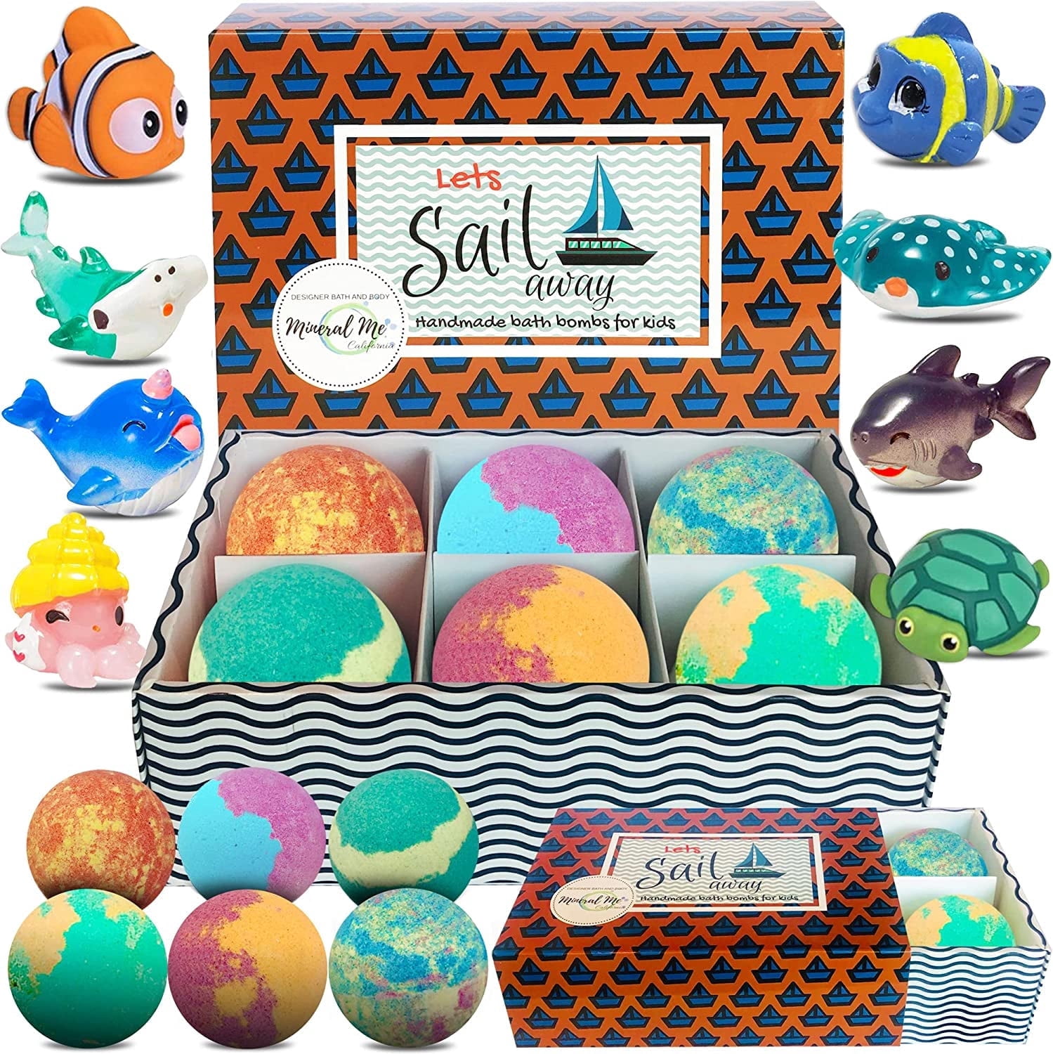 Mineral Me Kids Bath Fizzies with Sea Animal Toys, 6ct, Natural — free download