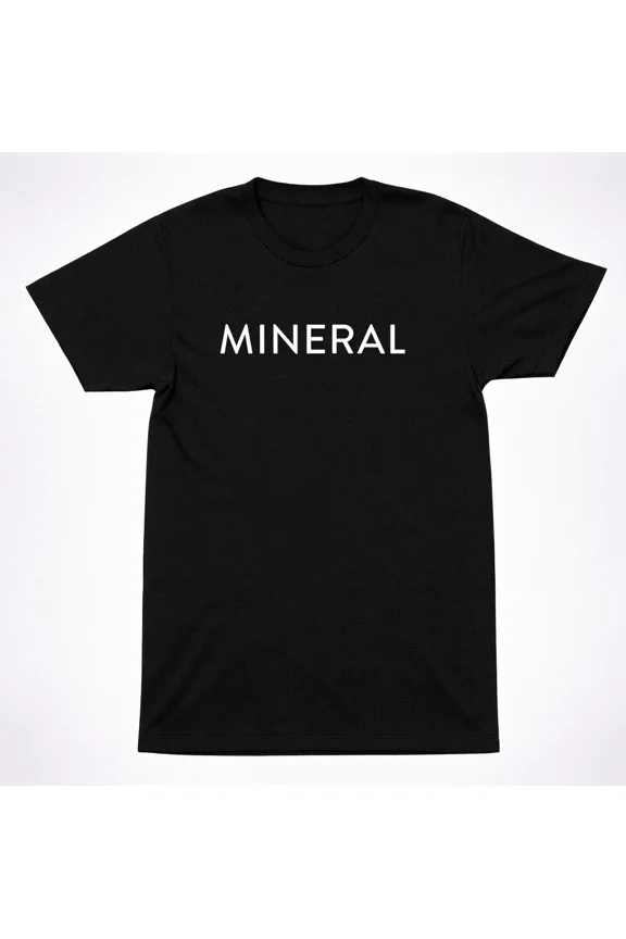 Mineral Minimal Logo T-Shirt Emo Indie Rock 90s Revival Black Tee