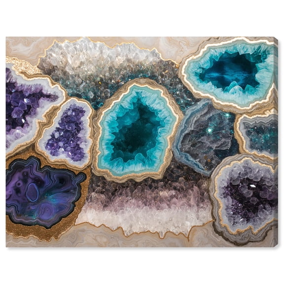 Mineral Multiverse Canvas Blue Geode Art by Art Remedy, Gallery Wrapped, 20 x 16