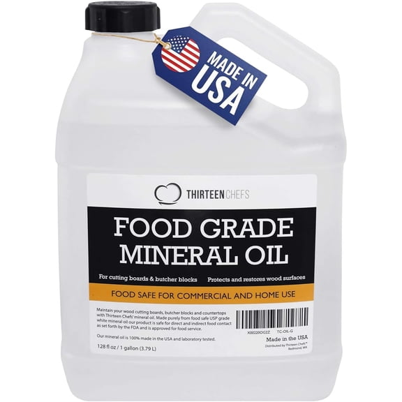 Mineral Oil - 128oz Food Grade Conditioner for Wood Cutting Board, Countertop & Butcher Block, Lubricant for Knife or Meat Grinder - Safe USP Finish on Marble, Soapstone
