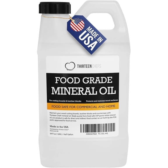 Mineral Oil - 64oz Food Grade Conditioner for Wood Cutting Board, Countertop & Butcher Block, Lubricant for Knife or Meat Grinder - Safe USP Finish on Marble, Soapstone