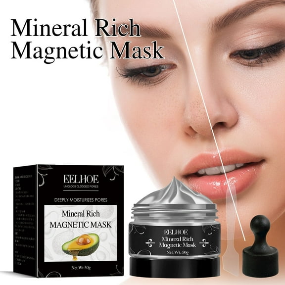 Mineral Rich Magnetic Mask, Magnetic Minerals Sea Mud Face Mask, Mineral-Rich Natural Dead Sea Mud Mask for Moisturizing & Anti-Aging, Deep Pore Cleaning Peel Off Face Mask for Men and Women