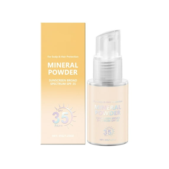 Mineral Scalp & Hair Powder, SPF 35 PA++, Scalp Screen Powder, Oil Control Natural Finish,Lightweight Breathable for Face,Scalp & Hair, No-Greasy, Cruelty-Free Formula