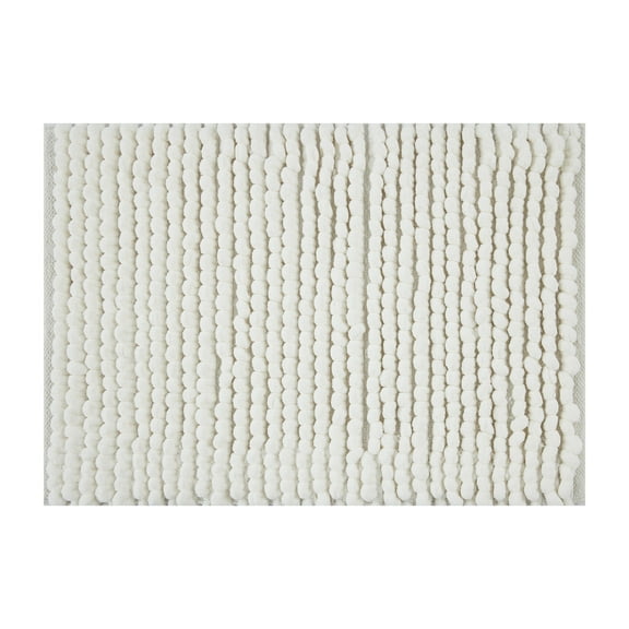 Mineral Spring Fairfax Chunky Loop Polyester Bath Rug, Coconut Milk, 17" x 24"