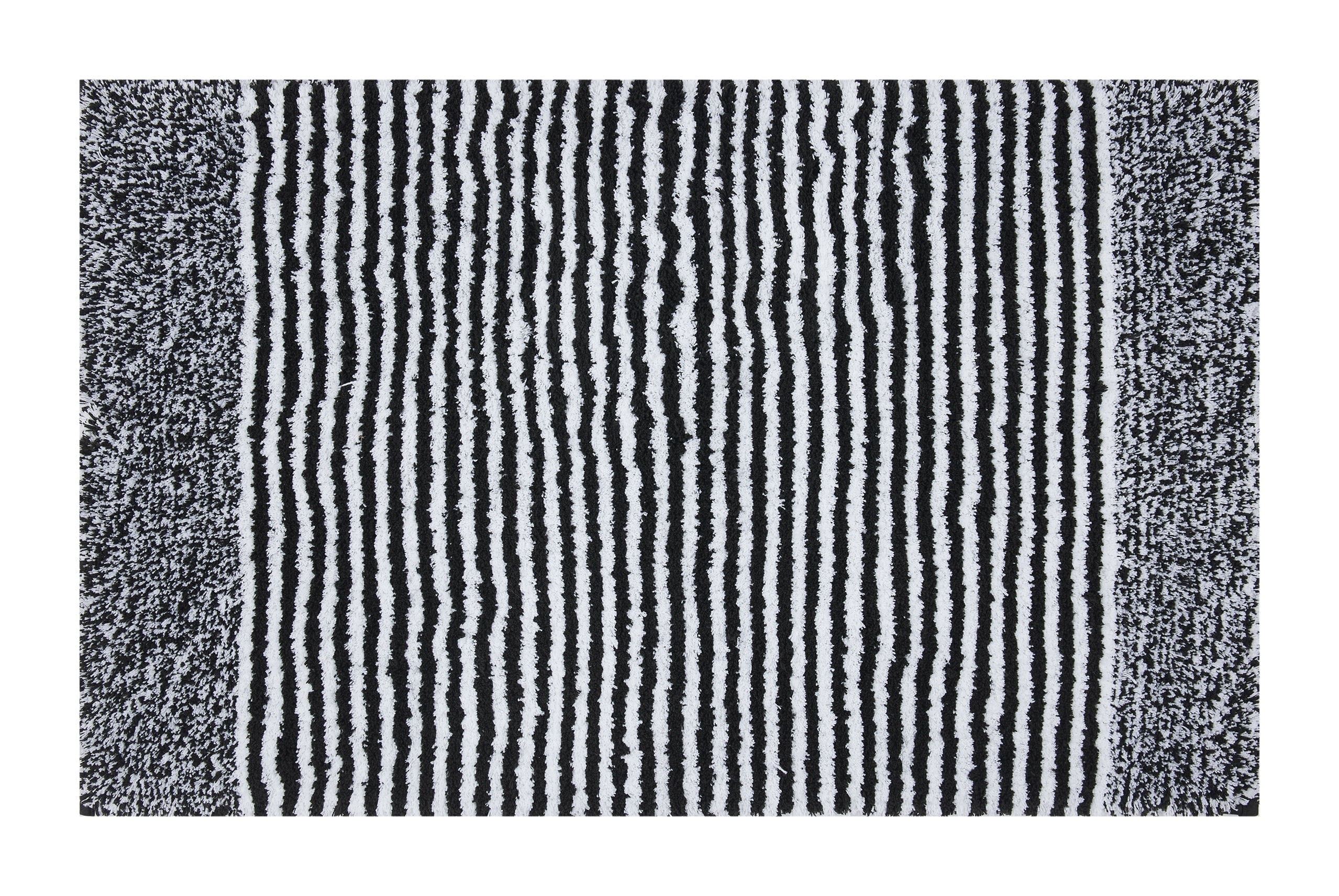 Mineral Spring Luxury Bath Stripe Tufted Polyester Bath Rug, Black, 17 ...