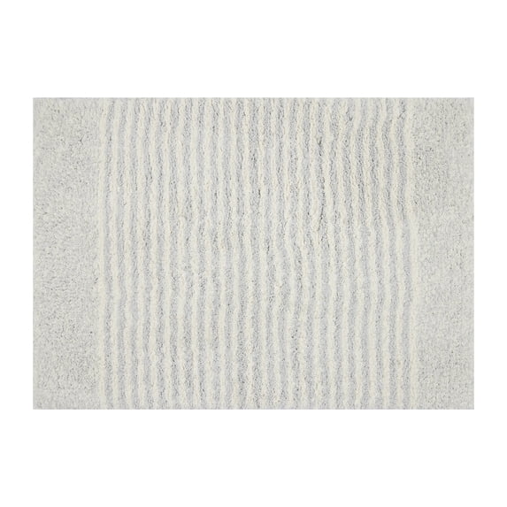 Mineral Spring Luxury Bath Stripe Tufted Polyester Bath Rug, Comfort Gray, 17" x 24"