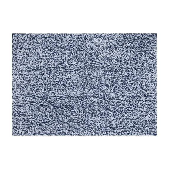 Mineral Spring Modern Luxury Mottled Polyester Tufted Bath Rug, Graphite Blue, 17" x 24"