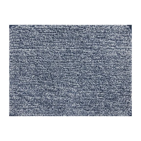 Mineral Spring Modern Luxury Mottled Polyester Tufted Bath Rug, Navy, 20" x 32"